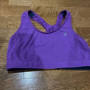 Champion purple and grey reversible sports bra size small